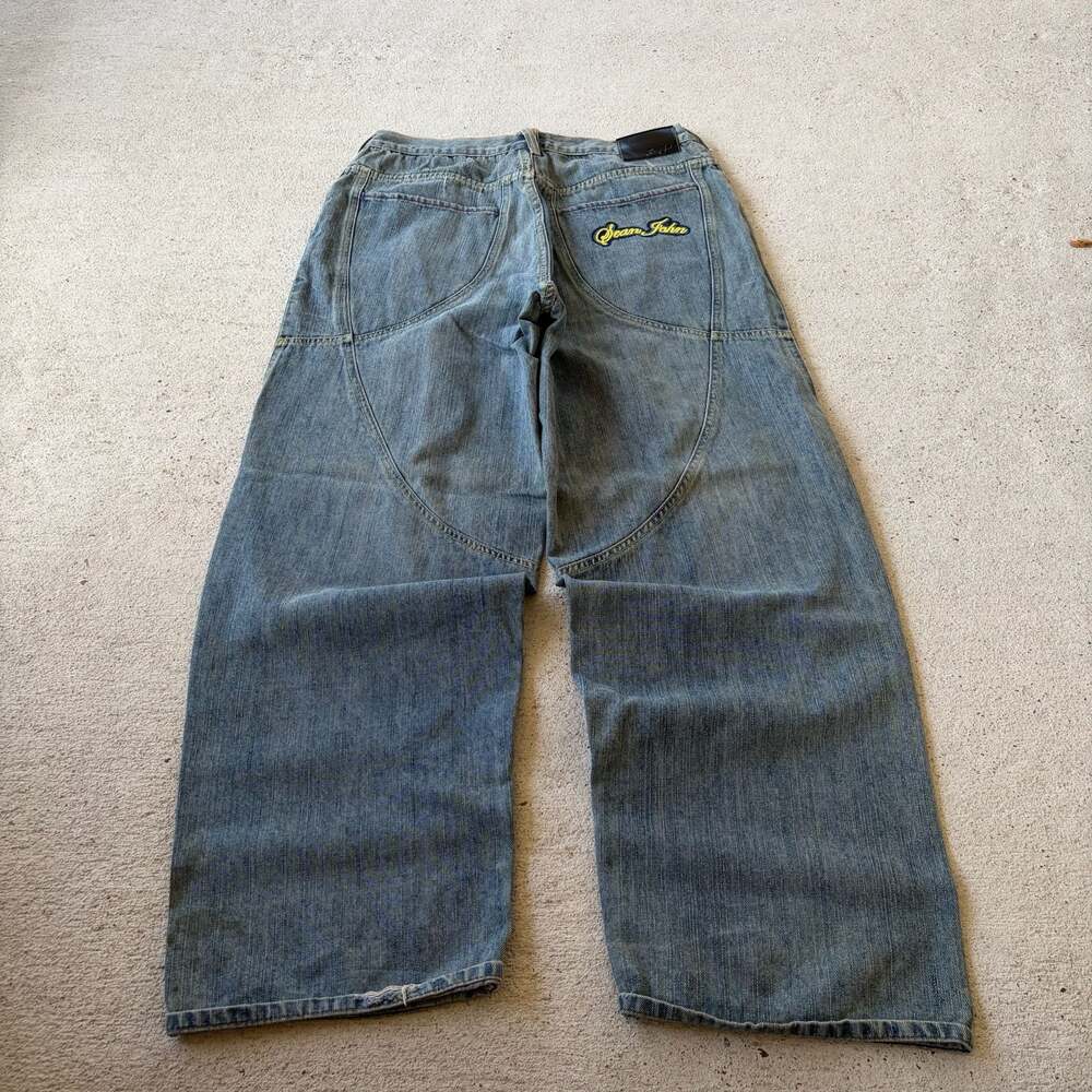 Vintage Sean John Baggy Wide Leg Denim Jeans Sz 36